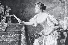 illustration of woman from 19th century